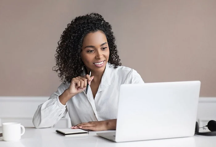 business woman on computer